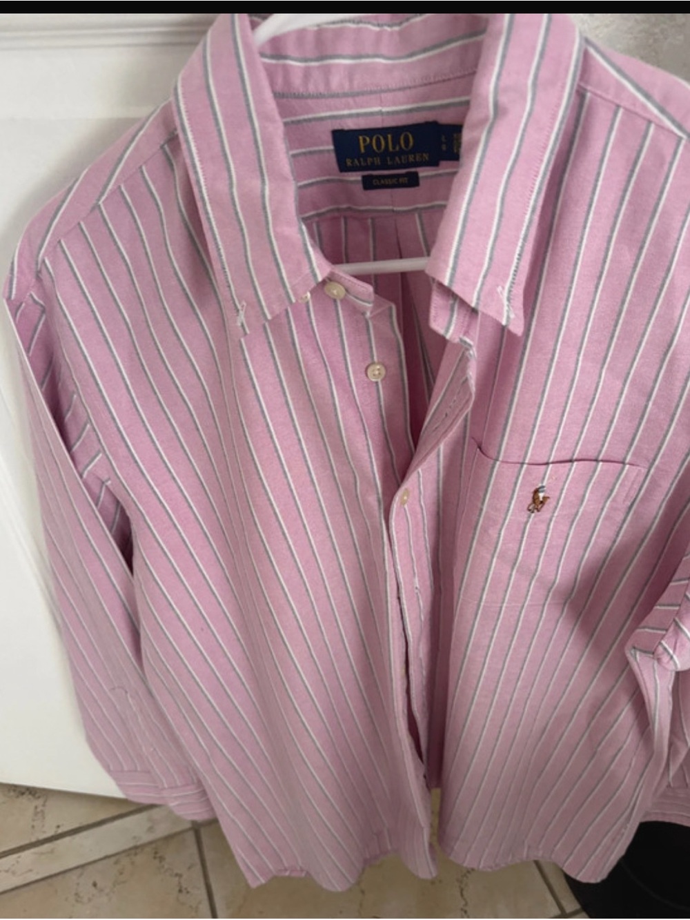 Ralph Lauren Pink & White Striped Button-Down Shirt